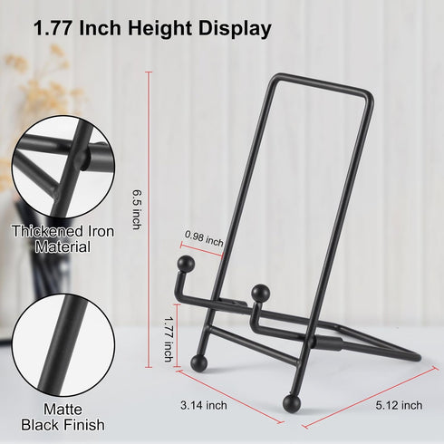 Plate Stand 3 Pack Display Stand Metal Book Holder Stand Black Picture Holder Stand Small Plate Stand Metal Frame Plate Display Stand for Picture ...