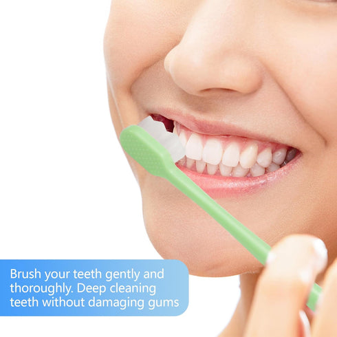 4Pcs Wave Style Extra Soft Toothbrush, Nano Toothbrush for Sensitive Gums Micro-Nano Manual Toothbrush with Soft Floss Bristle for Gum Care Protec...