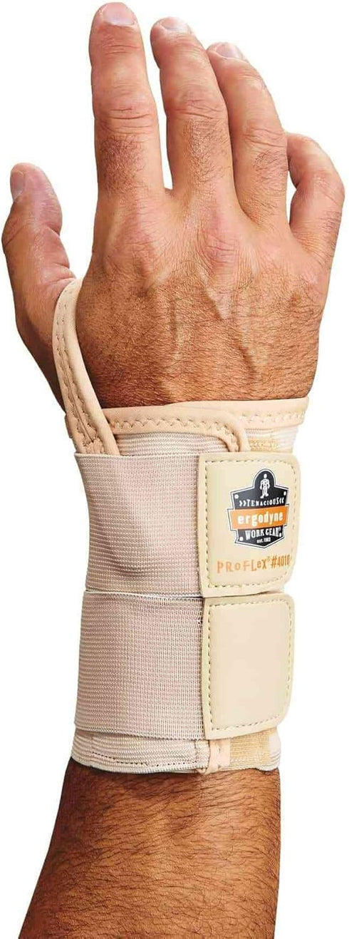 Ergodyne ProFlex 4010 Double-Strap Left Wrist Support, Tan, Small...