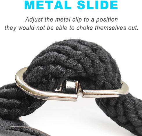 Slip Lead Dog Leash, No Pull Dog Leash Slip Lead, Anti-Choke Soft Braided Rope Leash for Large Medium Dogs Transitional Training and Walking (Blac...