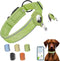 Reflective AirTag Dog Collar, Heavy Duty Padded Puppy Collar with AirTag Holder, Adjustable Air Tag Pet Collar for Small Medium Large Dogs, green,...