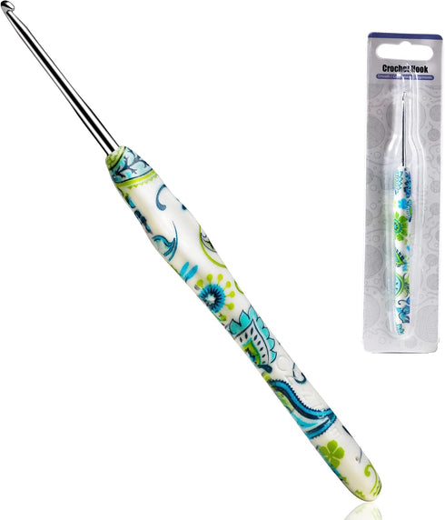 2.75mm Looen Crochet Hook, Ergonomic Handle for Arthritic Hands, Soft Rubber Grip Extra Long? Knitting Needles for Crochet Beginners, Knitting Ent...