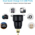 Cllena DIN Hella Plug to Dual Quick Charge 3.0 USB Charger Adapter with LED Voltmeter for BMW Motorcycle (Green)...