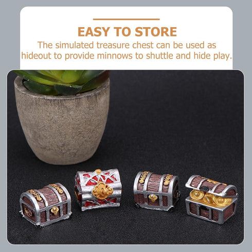 5pcs Pirate Chest Delicate Aquarium Decor Treasure Chest Decor Fish Tank Accessory Microlandscape Treasure Case Aquarium Supply Resin Craft Resin ...
