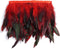 Shekyeon 2yards Rooster Feather Fringe Trim for Costume Decoration (Red)...