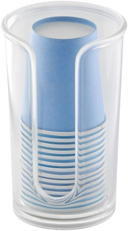 iDesign Paper & Plastic Disposable Cup Dispenser for Bathroom Countertops, The Clarity Collection – 3” x 3” x 5”, Clear...