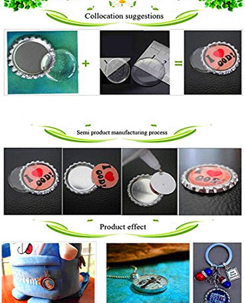 JOYINGLE Epoxy Stickers 1 inch Round Clear Epoxy Resin for Bottle Cap Pendants Or DIY Crafts 100 Pieces...