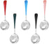 Soup Spoons Stainless Steel, Colourful Round Spoons Modern Thick Short handle Korean Dinner Spoons, Sliver Metal Spoon for Soup, Dessert, Grain, C...