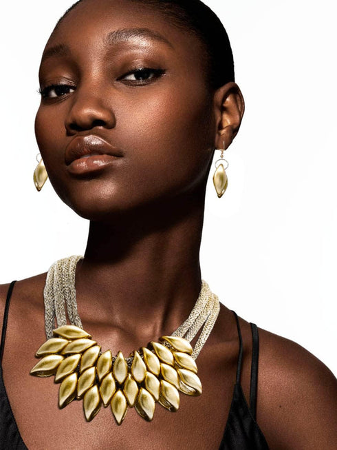 Barode African Bib Choker Necklaces Gold Statement Necklace Collar Chunky Choker National Tribal Necklace Jewelry for Women and Girls...