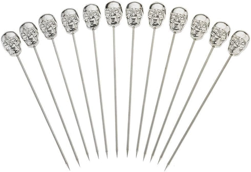 Barfly Cocktail Picks, Skull Top, Stainless...