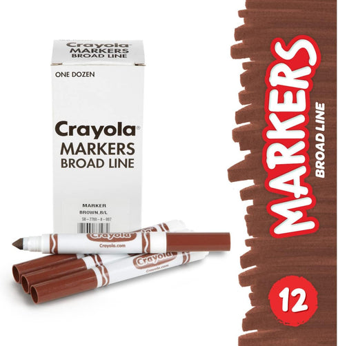 Crayola Broad Line Markers, Brown, 12 Count Bulk Markers...