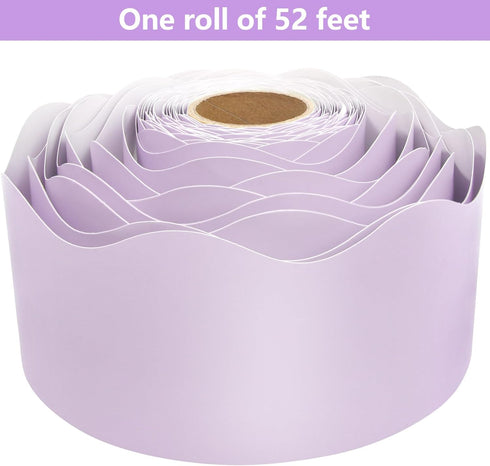 Lavender Bulletin Board Border Light Purple Scalloped Border Trim for Classroom 52ft One Roll...
