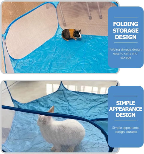 LUOZZY Animal Baby Playpen Foldable Safe Fence Anti-Slip Bases Baby Playard Breathable Pet Playpen Indoor Outdoor Yard Fence for Kitten Puppy Bunn...
