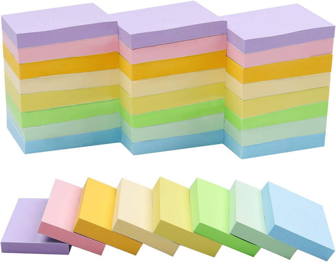 Vanpad Sticky Notes 1.5x2 Inches, Light Colors Self-Stick Pads, 24 Pack, 75 Sheets/Pad...