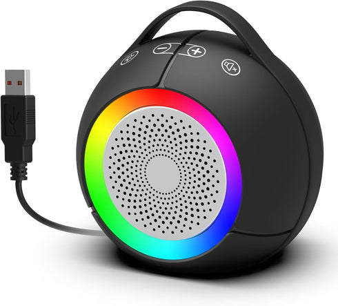 USB Computer Speakers for Desktop PC | Portable Plug-N-Play Laptop Speakers with Dynamic RGB Light, Ultra-Clear Sound, Loud Volume, Deep Bass, Tou...