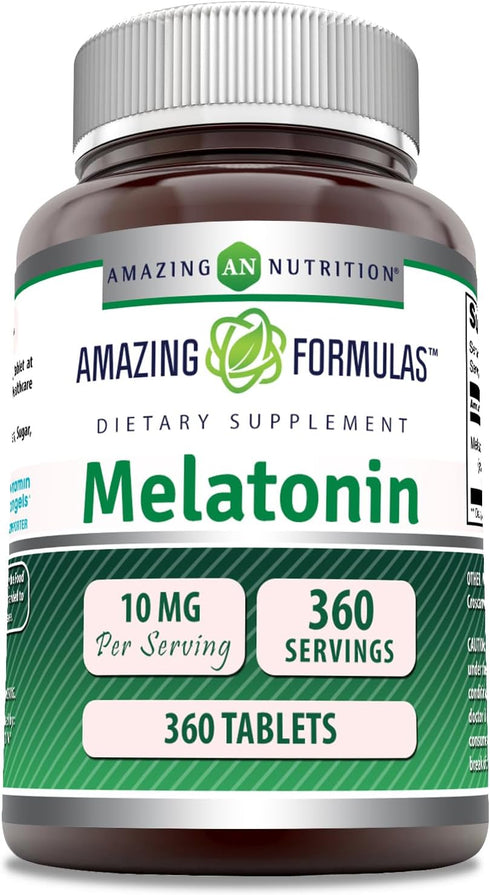 Amazing Formulas Melatonin Supplement | 10 Mg per Serving | 360 Tablets | Non-GMO | Gluten-Free | Made in USA...