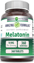 Amazing Formulas Melatonin Supplement | 10 Mg per Serving | 360 Tablets | Non-GMO | Gluten-Free | Made in USA...