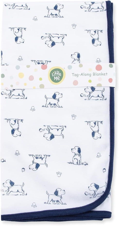 Little Me Blankets for Baby Boys' Puppy Toile Swaddling Receiving Blanket...