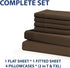 Home Collection Micro Caress Luxurious Sheet Set, 90GSM 4 -Piece Queen Size with 2 Additional Pillowcase, Brown Color...
