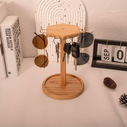 Sunglasses Organizer Wood Eyeglass Holder Stand Multiple Sunglass Display Stand Rack for 12 Pairs Eyeglasses Eyewear Organizer for Table Desk Coun...