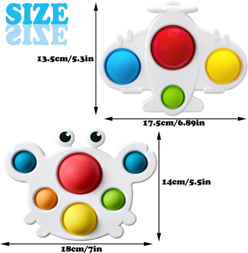 Baby Simple Sensory Toys, Simple Fidget Toys Silicone Flipping Crab & Airplane Board, Best Fidget Toy for Early Educational Toddler Baby Gifts, St...