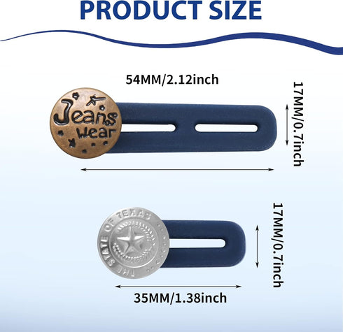 10 Pack Pants Expander Button, 10 Styles Jeans Waist Extender Button for Men and Women, Collars/Cuffs No Sew Metal Adjustment Buttons for Extender...