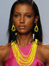 African Bead Necklace Earring Sets Yellow Bib Seed Statement Chunky Collar Multi Strand Boho Jewelry Accessories for Women...
