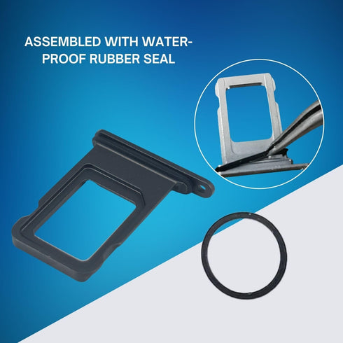 SIM Card Tray Replacement for iPhone 11 (Black) - Compatible with Models A2221, A2111, A2223 - Includes SIM Eject Pin Tool and Waterproof Rubber S...