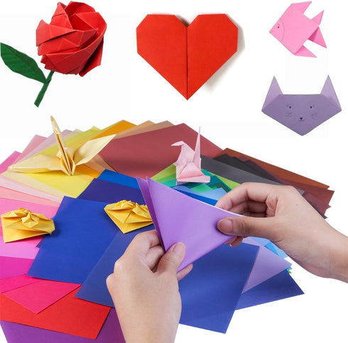 Opret Origami Paper Large, 100 Sheets 20x20cm / 8 inch Large Origami Paper 50 Vivid Colors Single Sided for Arts and Crafts Projects...
