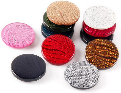 10 Pcs Round Resin Buttons Striped Buttons for Overcoat Sewing Accessories (Red, 21mm)...