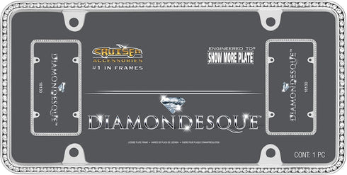 Cruiser Accessories 18130 Diamondesque License Plate Frame, Chrome/Clear...
