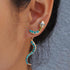 Gothic Snake Ear Jacket Earrings Blue Snake Drop Earrings Colorful Crystal Dangle Earrings Gold Crystal Snake Earrings Wave Serpent Earrings Anima...
