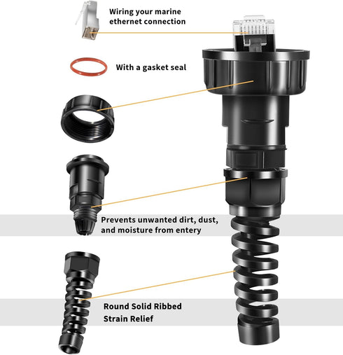 Replacement for Garmin Radar Connector 010-10603-00, Fit GPSMAP, GMR, UHD, & more Devices Marine Network Cable Connector RJ45 Plug (Set of 2)...