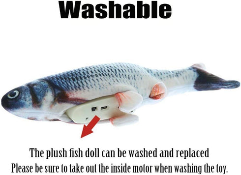 Electric Moving Fish Interactive Plush Toys...
