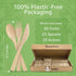 Bamboo Cutlery Set - 100 Biodegradable Utensils (50 Forks, 25 Spoons, 25 Knives) | Reusable or Disposable Bamboo Flatware | Compostable Eco-Friend...