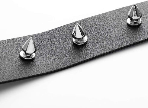 Punk Black Leather Choker Necklace PU Necklace Soft Goth Collar Adjustable Necklace Chains Dainty Accessory for Women...