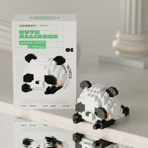 Cute animal Building Block Adult Micro Building Blocks Mini Building Block Animals Toy panda raccoon Model Kit Home Decors for Kids and Adults(Les...