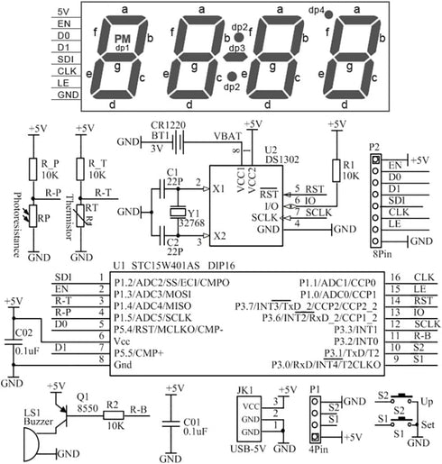 Gikfun Colorful Digital LED Electronic Alarm Clock DIY Kits Soldering Practice Learning Project EK1973......