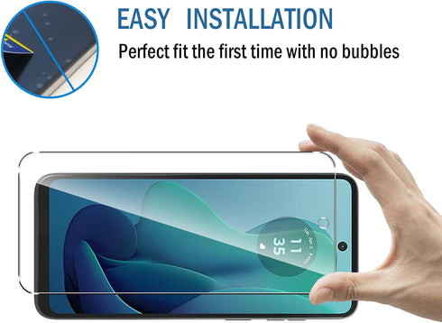 2 Pack Compatible with Moto G 5G 2024 Screen Protector,Full Coverage 9H Tempered Glass Film,HD Clear Scratch Resistant,Bubble-Free for Motorola Mo...