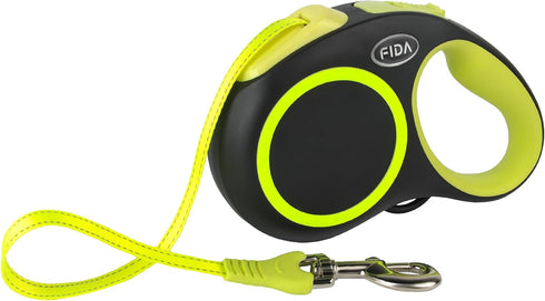 Fida Retractable Dog Leash, Reflective 16ft Heavy Duty Pet Walking Leash for Medium/Large Dog up to 44 lbs, Tangle Free. One-Hand Brake (Medium, N...