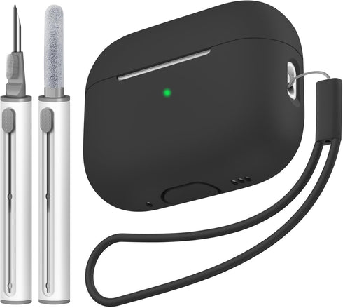 Compatible with Airpods Pro 2 Case, Soft Silicone Skin Cover Protective Cases with Cleaner kit and Lanyard Compatible for AirPod Pro 2nd Generatio...