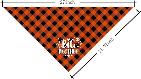 Dog Bandana, Big Brother Dog Bandana, Dog Scarf Plaid Printing, Dog Scarf Accessories, Dog Bandana Pet Scarf, Pet Plaid Scarf Gender Reveal Access...