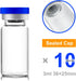3ml Sealed Vials with Self Healing Injection Port and Plastic-Aluminum Flip Caps,Glass Empty Vials for Injection 10 Pack...