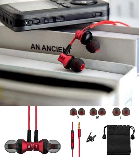 MR01 Wired in-Ear Earbuds Headphones with Microphone, S/M/L Ear Bud Tips, High Sound Quality, Tangle Free, for Phones, Tablet, Laptop, MP3, and Al...