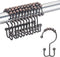 Shower Curtain Hooks Rust Resistant Shower Curtain Rings Metal Double Glide Rollers Shower Hooks for Bathroom Shower Curtain Rods Curtains, Set of...