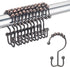 Shower Curtain Hooks Rust Resistant Shower Curtain Rings Metal Double Glide Rollers Shower Hooks for Bathroom Shower Curtain Rods Curtains, Set of...