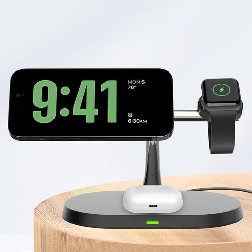 Magnetic Wireless Charging Station, 3 in 1 Wireless Charger for Phone 15W Charger Holder Support for Phone 15 14 13 12 Pro Max, Watch 9/8/7/6/SE/5...