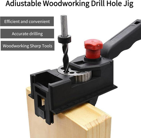 Drilling, 3-12mm Wood Dowel Straight Hole Adiustable Woodworking Drill Hole Jig, Dowel Hole,Woodworking Carpentry Positioner Locator Tool for Both...
