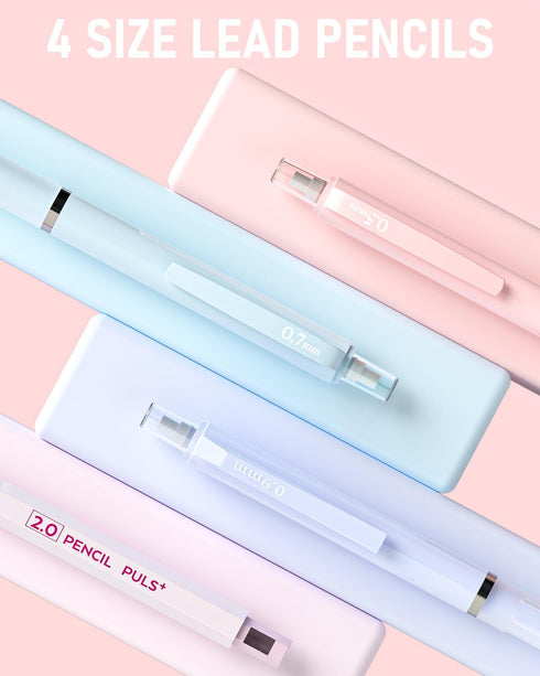 Nicpro 22PCS Pastel Mechanical Pencils Set in Case, Art Cute Drafting Pencil 0.5, 0.7, 0.9 mm, 2mm Lead Pencil Holders for Sketching Drawing With ...