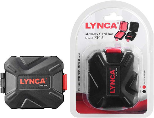 LYNCA Memory Card Case Holder, Memory Card Hard Protector Case Professional Water-Resistant Anti-Shock Camera Card Storage Box for 3 SD Cards 2 TF...